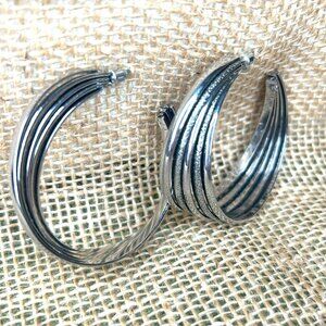 Paparazzi-In Sync-Silver Hoop Earrings